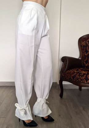 Zara Bilekten Bağlamalı Beyaz Pantolon resmi